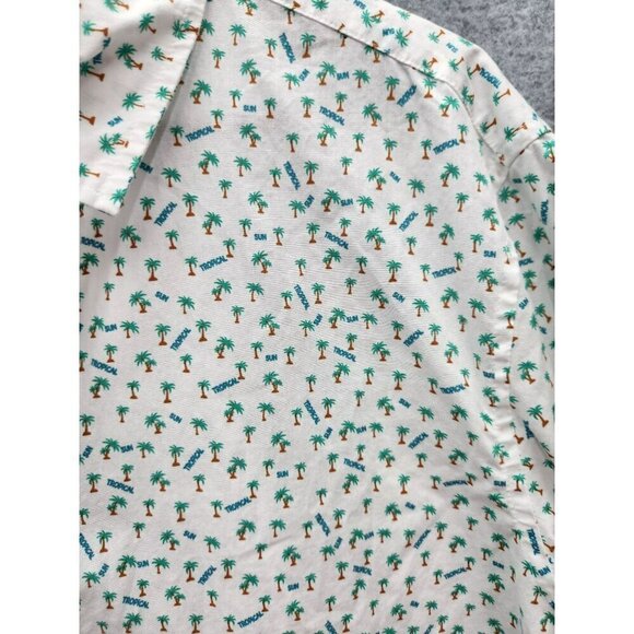 Cotton & Co Mens Tropical Print Short Sleeve Button-Up Shirt Size L - Picture 2 of 6